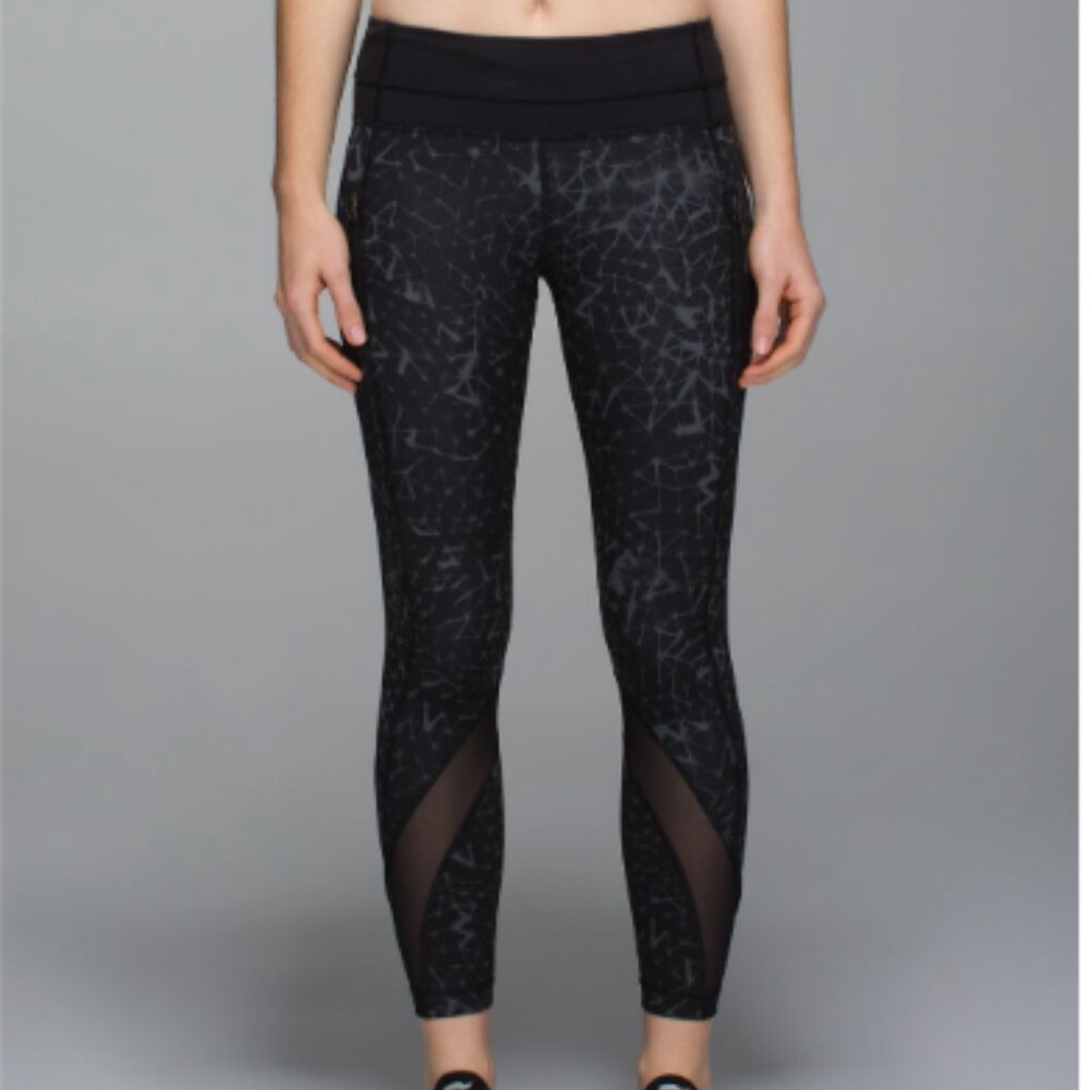 Lululemon Inspire Tight II *Full-On Luxtreme (Mesh) in Star Crushed Coal Black